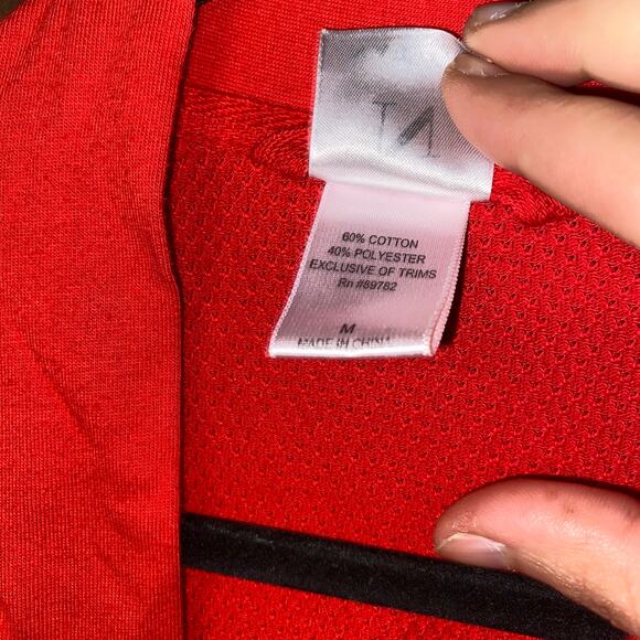 Natori Red Textured Knit Long Sleeve Short Mini Robe Women's Size Medium - Picture 5 of 6